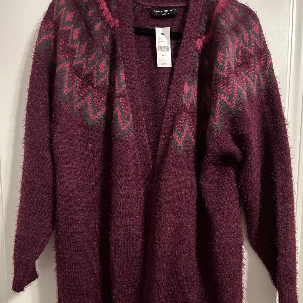 Lane Bryant Eyelash Cardigan Tunic Sweater